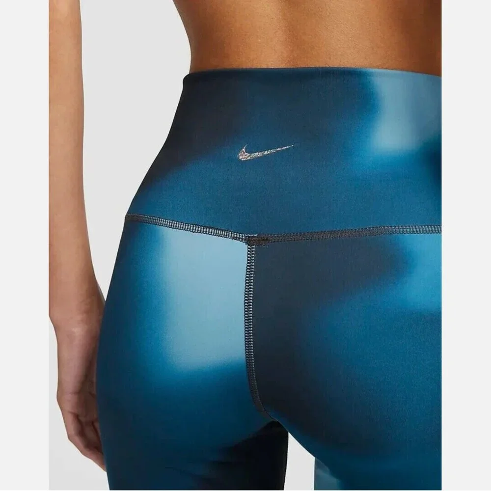 NWT $70 Nike Yoga [ XS ]‎ Dri-FIT 7/8 Tights in Marina Blue /Iron Grey
